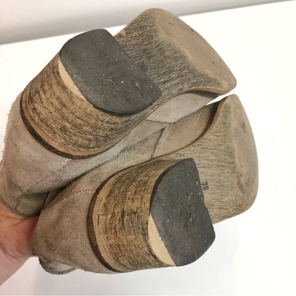 Cable Genuine Leather Gray Suede Chelsea Chunky Block Heels Ankle Boots Booties. - Picture 7 of 16